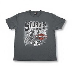 Harley-Davidson Sturgis Black Hills Rally T-Shirt Men's XL Gray Graphic Tee